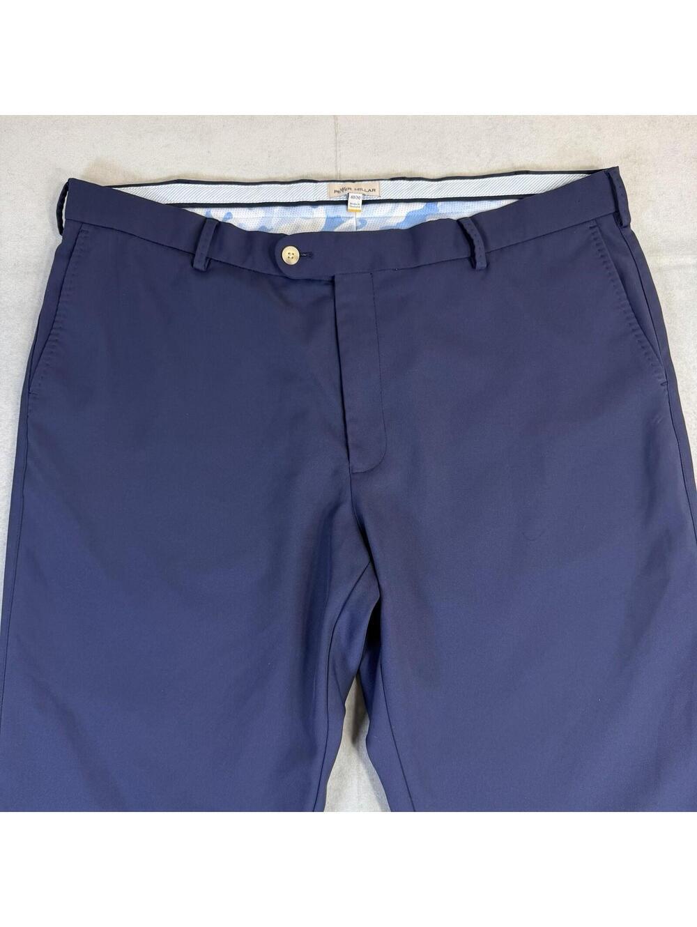 Peter Millar Pants Mens 40x30 Navy Durham High Drape Performance Crown Golf EB78 - Picture 2 of 7